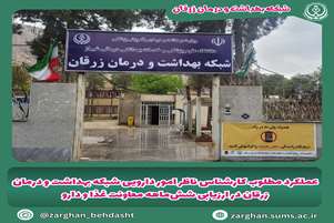 عملکرد مطلوب کارشناس ناظر امور دارویی شبکه بهداشت و درمان زرقان در ارزیابی شش‌ماهه معاونت غذا و دارو